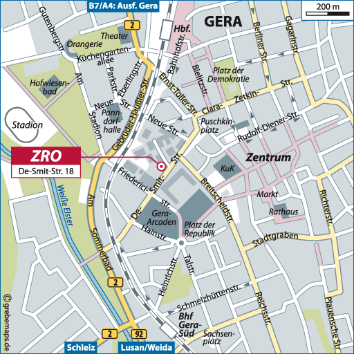 Anfahrtsskizze Gesch�ftsstelle Gera